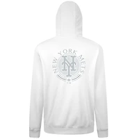 Men's Levelwear White New York Mets Podium Grain Pullover Hoodie