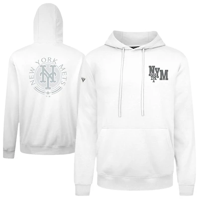 Men's Levelwear White New York Mets Podium Grain Pullover Hoodie
