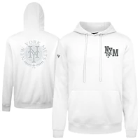 Men's Levelwear White New York Mets Podium Grain Pullover Hoodie