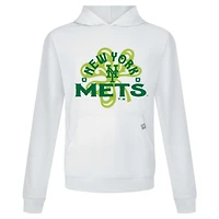 Sweat à capuche blanc pour homme avec motif trèfle relais de la Saint-Patrick des Mets New York
