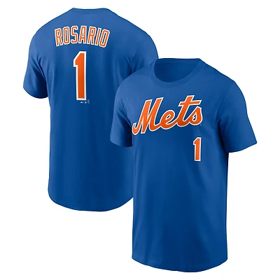 T-shirt Majestic pour homme Amed Rosario Royal New York Mets avec nom et numéro