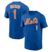 T-shirt Majestic pour homme Amed Rosario Royal New York Mets avec nom et numéro