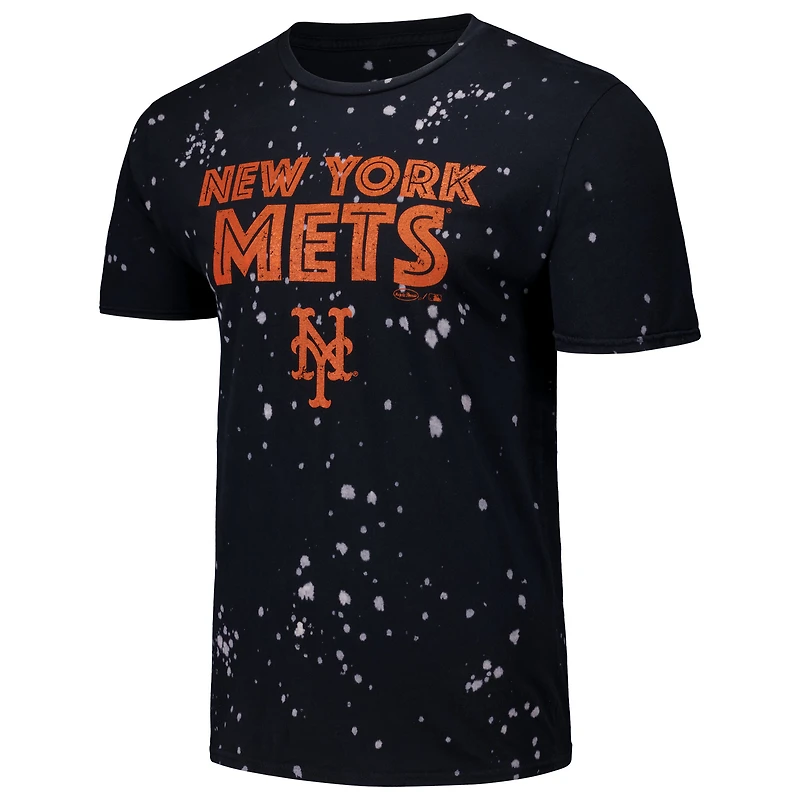 T-shirt Majestic Threads noir/blanc pour hommes, New York Mets Splatter