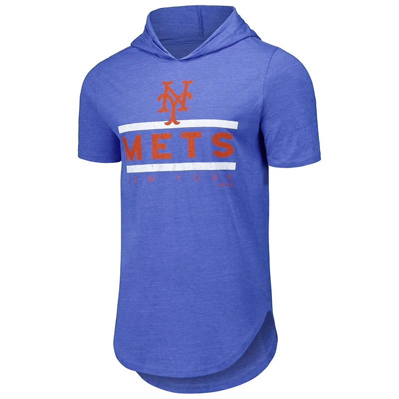 T-shirt à capuche tri-mélangé Majestic Threads Royal New York Mets pour hommes