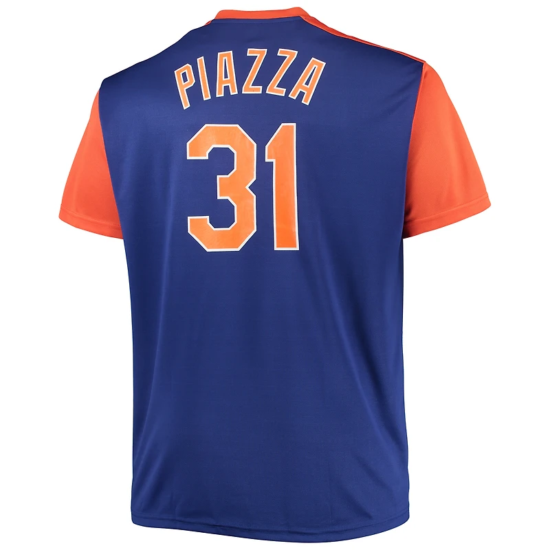 Men's Mike Piazza Royal/Orange New York Mets Cooperstown Collection Replica Player Jersey
