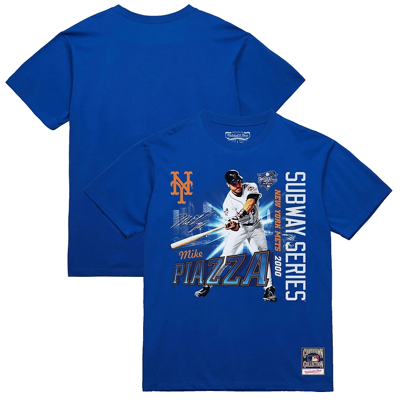 T-shirt Mike Piazza Royal pour homme, 25e anniversaire de la série Subway 2000 des Mets New York