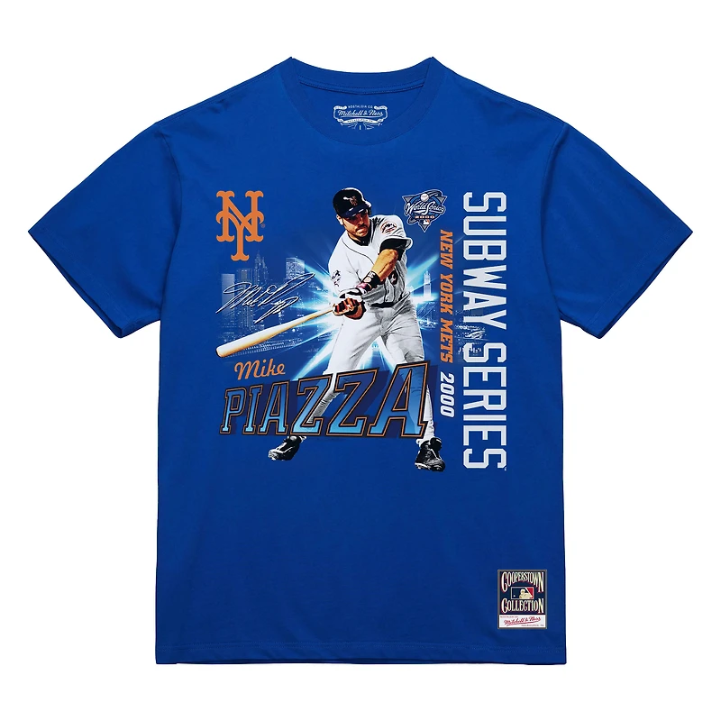 T-shirt Mike Piazza Royal pour homme, 25e anniversaire de la série Subway 2000 des Mets New York