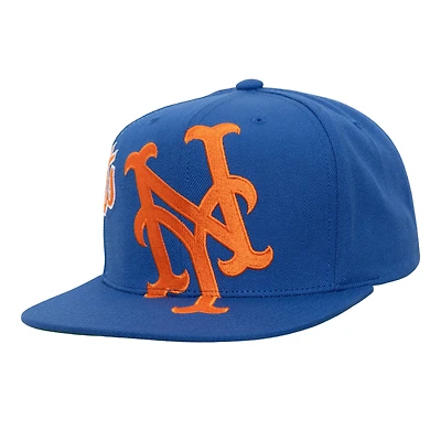 Casquette Snapback Big Time bleue des New York Mets de Mitchell & Ness pour homme