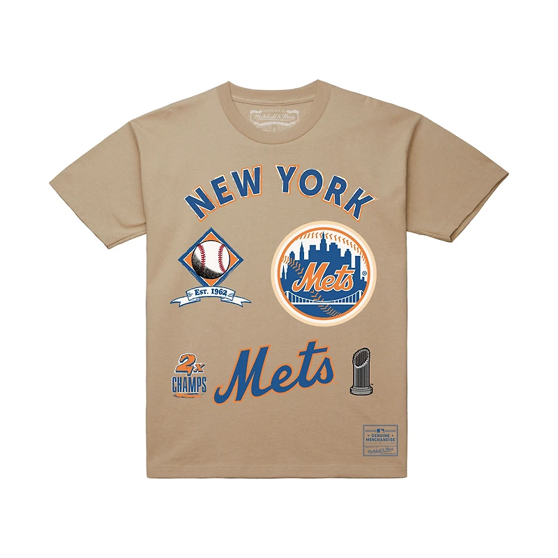 T-shirt Mitchell & Ness crème pour homme, motif Legacy Defined des Mets de New York
