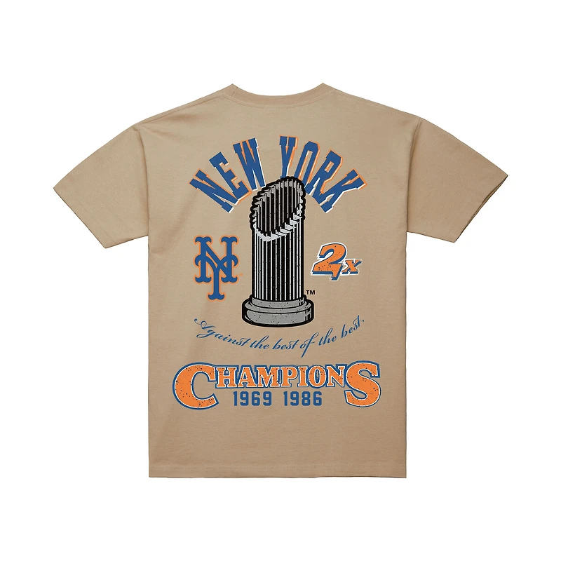 T-shirt Mitchell & Ness crème pour homme, motif Legacy Defined des Mets de New York