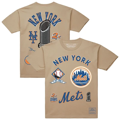 T-shirt Mitchell & Ness crème pour homme, motif Legacy Defined des Mets de New York
