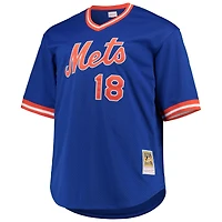 Men's Mitchell & Ness Darryl Strawberry Royal New York Mets Big Tall Cooperstown Collection Mesh Batting Practice Jersey