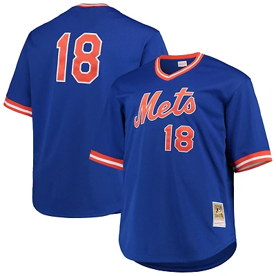 Men's Mitchell & Ness Darryl Strawberry Royal New York Mets Big Tall Cooperstown Collection Mesh Batting Practice Jersey