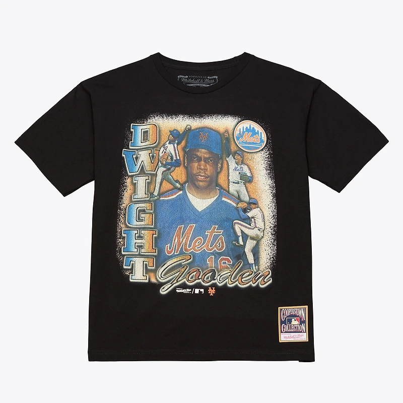 Men's Mitchell & Ness Dwight Gooden Black New York Mets Icon Legendary T-Shirt