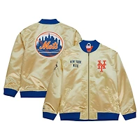 Veste légère en satin entièrement zippée Mitchell & Ness Gold New York Mets OG 2.0 pour hommes