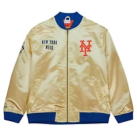 Veste légère en satin entièrement zippée Mitchell & Ness Gold New York Mets OG 2.0 pour hommes