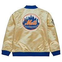 Veste légère en satin entièrement zippée Mitchell & Ness Gold New York Mets OG 2.0 pour hommes