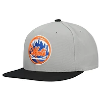 Casquette snapback basique Mitchell & Ness grise pour homme, collection Cooperstown