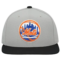 Casquette snapback basique Mitchell & Ness grise New York Mets Collection Cooperstown pour homme