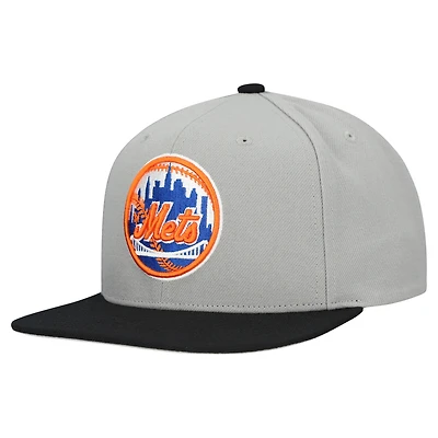 Casquette snapback basique Mitchell & Ness grise pour homme, collection Cooperstown