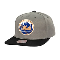 Casquette snapback basique Mitchell & Ness grise pour homme, collection Cooperstown, New York Mets