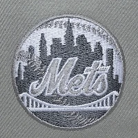 Casquette ajustable Mitchell & Ness grise pour homme, modèle Thunderstorm des New York Mets, modèle Pro-Crown, pour entraîneur-chef.