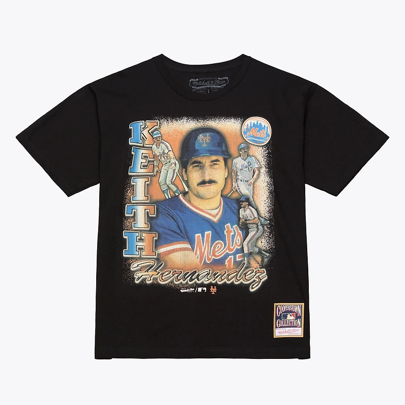 T-shirt Mitchell & Ness Keith Hernandez noir pour homme, icône légendaire des Mets de New York
