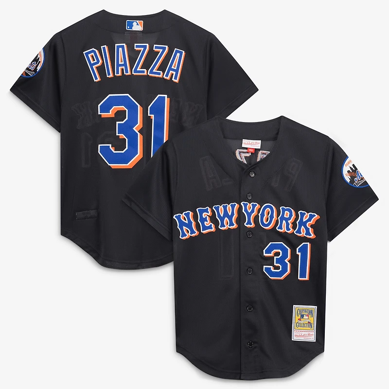 Men's Mitchell & Ness Mike Piazza Black New York Mets Cooperstown Collection 2000 Batting Practice Jersey