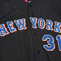 Maillot d'entraînement au bâton 2000 Mitchell & Ness Mike Piazza pour hommes, noir, collection New York Mets Cooperstown