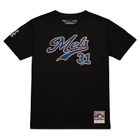 Men's Mitchell & Ness Mike Piazza Black New York Mets Cooperstown Collection Player T-Shirt