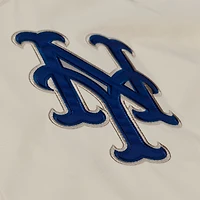 Men's Mitchell & Ness Mike Piazza Cream New York Mets Full-Snap Yacht Rock Name Number Hooded Coach's Jacket