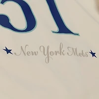 Men's Mitchell & Ness Mike Piazza Cream New York Mets Full-Snap Yacht Rock Name Number Hooded Coach's Jacket
