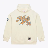 Men's Mitchell & Ness Mike Piazza Cream New York Mets Throwback Name Number Hoodie