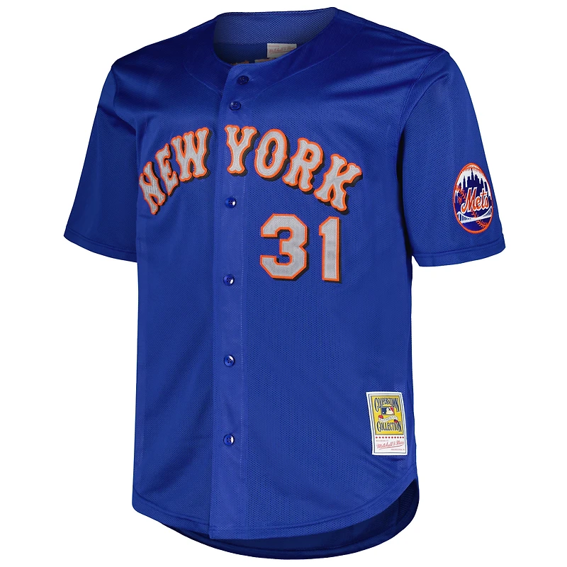 Mitchell & Ness Mike Piazza Royal New York Mets Big Tall Cooperstown Collection Maillot d'entraînement au bâton en maille pour hommes