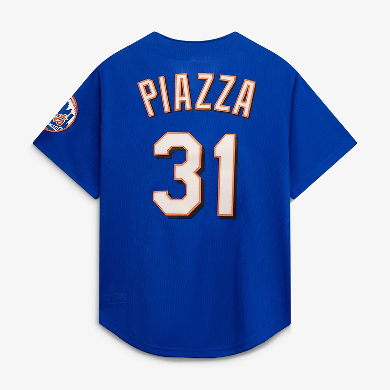 Men's Mitchell & Ness Mike Piazza Royal New York Mets Cooperstown Collection Mesh Batting Practice Button-Up Jersey