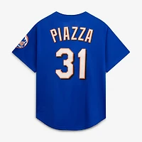 Men's Mitchell & Ness Mike Piazza Royal New York Mets Cooperstown Collection Mesh Batting Practice Button-Up Jersey