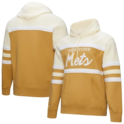 Sweat à capuche Mitchell & Ness pour homme, couleur beige/crème, entraîneur-chef des New York Mets