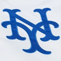 Veste Mitchell & Ness pour homme, blanche, New York Mets, collection Cooperstown, en satin léger arctique à boutons-pression.