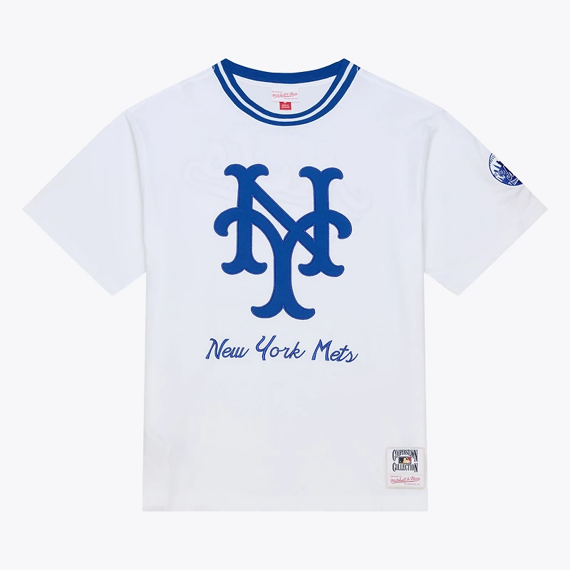 Men's Mitchell & Ness White New York Mets Cooperstown Collection Arctic T-Shirt