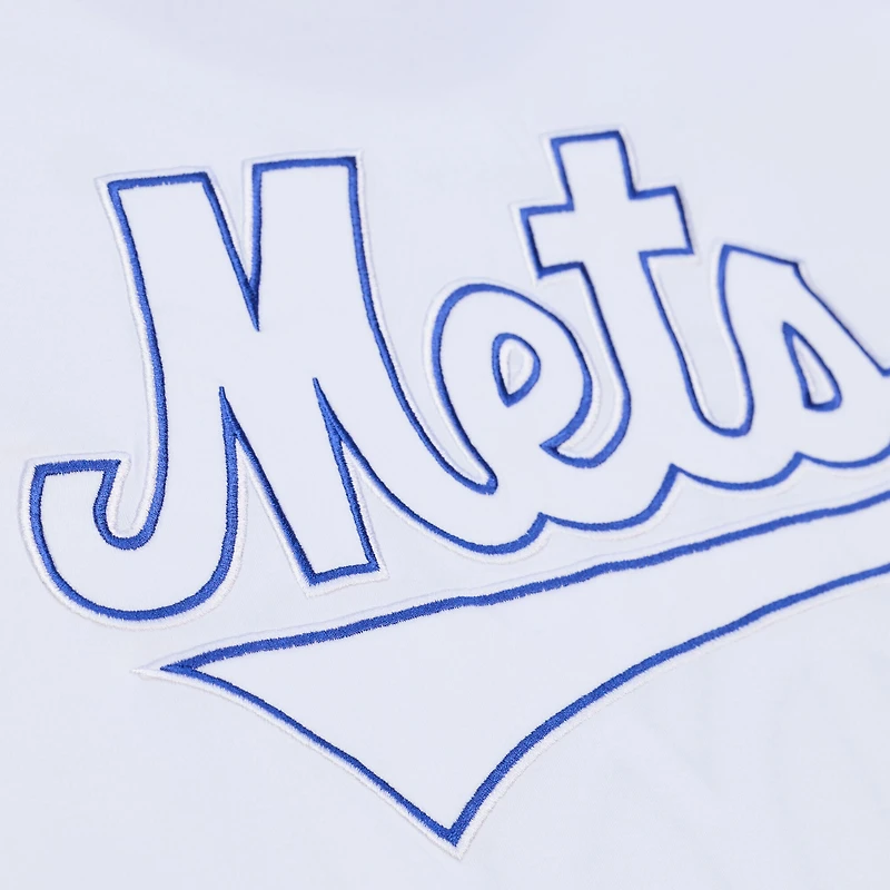 T-shirt Mitchell & Ness blanc pour homme, collection Cooperstown des Mets de New York, couleur arctique