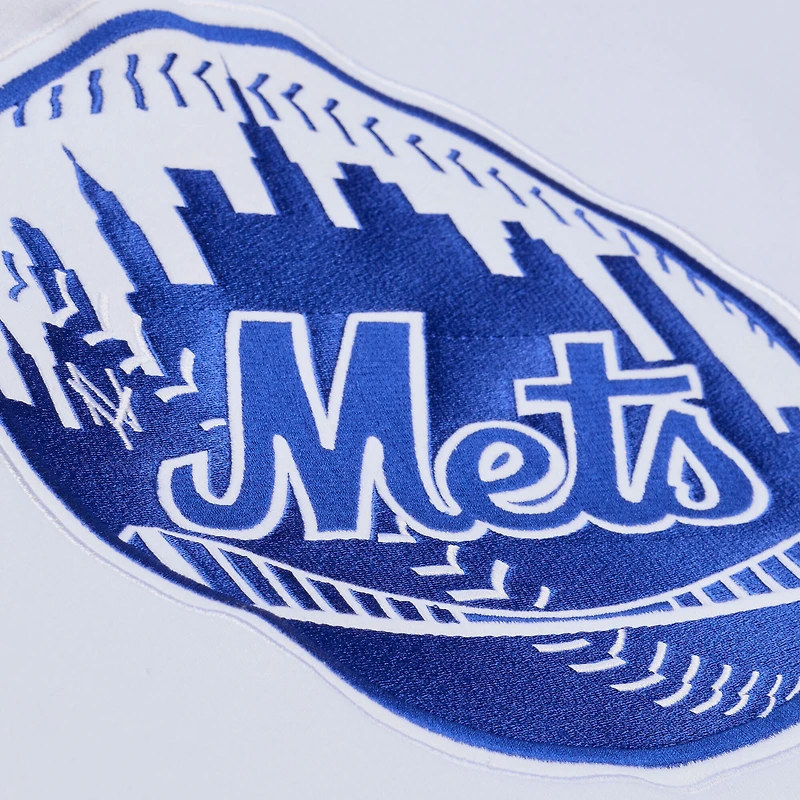 Sweat à capuche en polaire Mitchell & Ness blanc New York Mets Cooperstown Collection pour homme