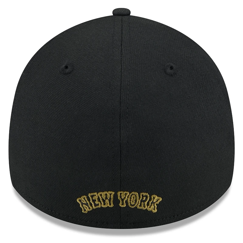 Casquette flexible 39THIRTY New Era York Mets 2024 pour hommes, Journée des forces armées, noire