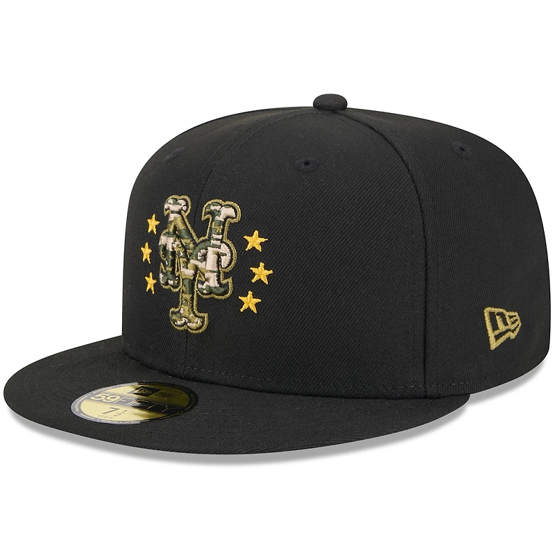 Men's New Era  Black York Mets 2024 Armed Forces Day On-Field 59FIFTY Fitted Hat