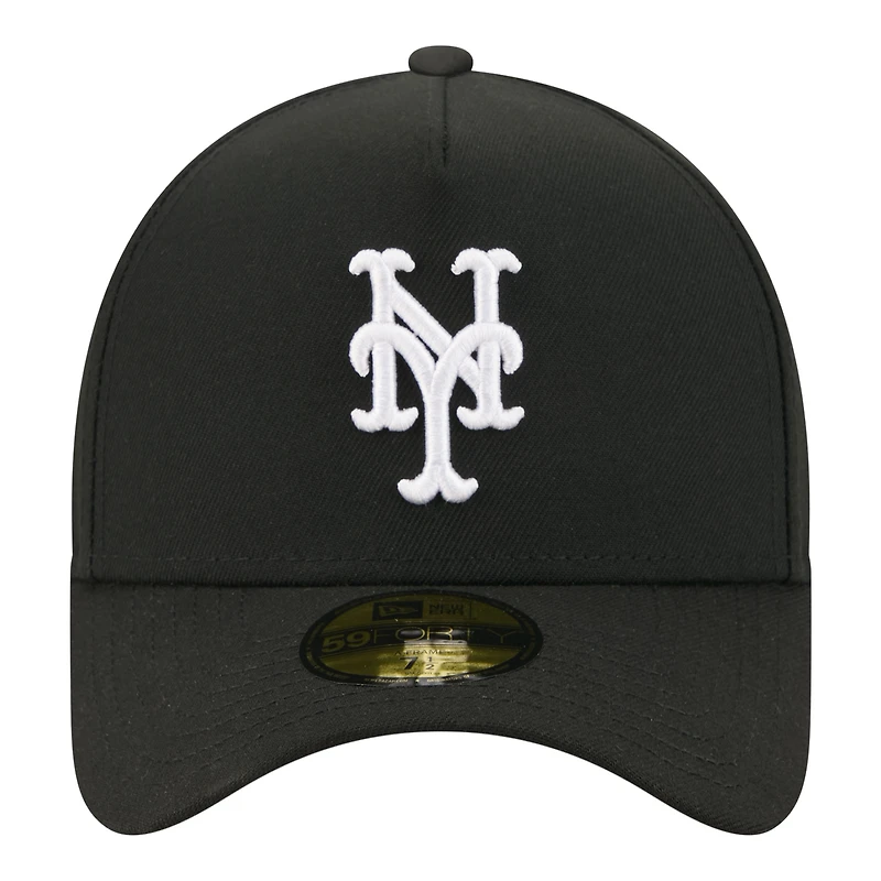 Men's New Era Black York Mets A-Frame 59FORTY Fitted Hat