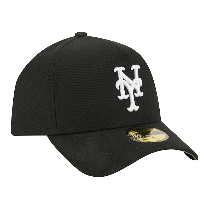 Men's New Era  Black York Mets A-Frame 59FORTY Fitted Hat