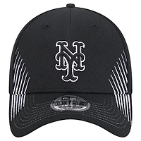 Casquette flex Active Dash Mark 39THIRTY New York Mets Era noire pour hommes