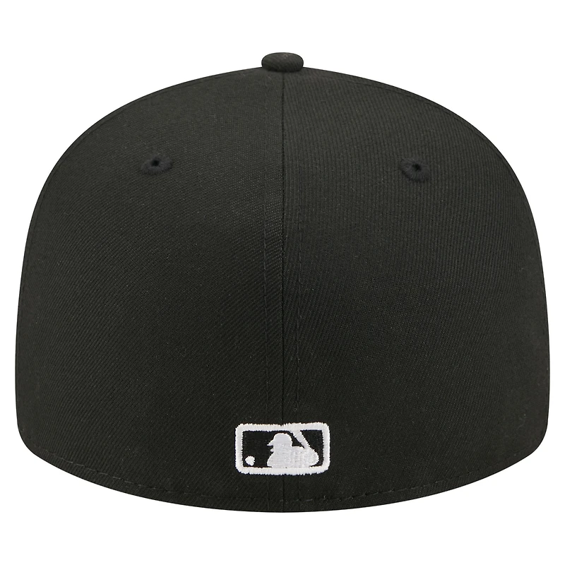 Casquette ajustée New Era 59FIFTY noire pour homme, motif aigle chauve des Mets de York, style Americana.