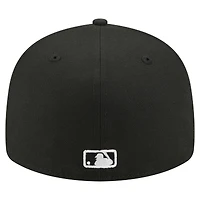 Casquette ajustée New Era 59FIFTY noire pour homme, motif aigle chauve des Mets de York, style Americana.