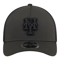 Men's New Era  Black New York Mets Badged M-Crown A-Frame 9FORTY Trucker Adjustable Hat