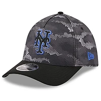 Casquette New Era 39THIRTY Flex noire camouflage York Mets pour homme